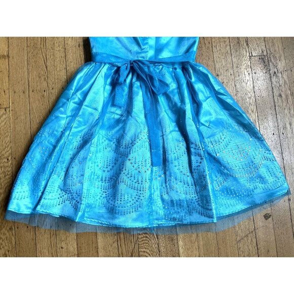 Jona Michelle Teal Blue Green Layered Dress with Rhinestones 6 - Picture 14 of 16